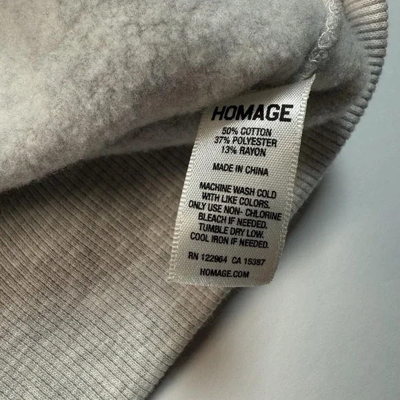 HOMAGE Sweatshirt Mens Small Gray Raglan Crewneck Tri-Blend Fleece Embroidered - Picture 6 of 7
